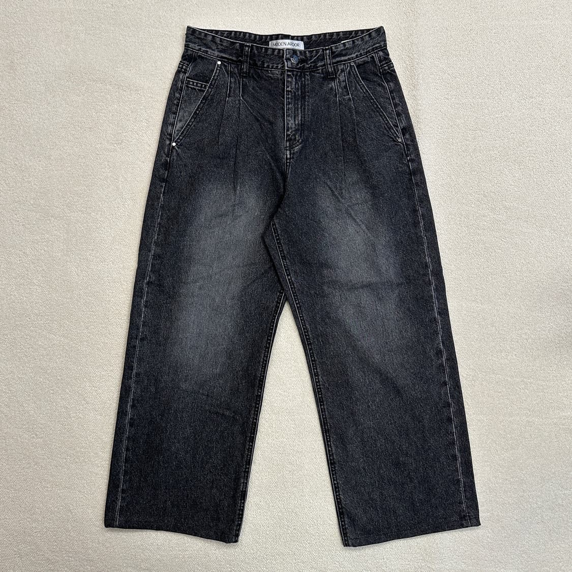 모덴아르더 뉴트로 투턱 와이드 데님팬츠 상품이미지1