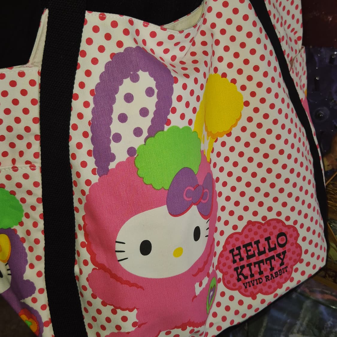 11s 헬로키티 비비드 래빗 도트 2way 빅 쇼퍼백 상품이미지6
