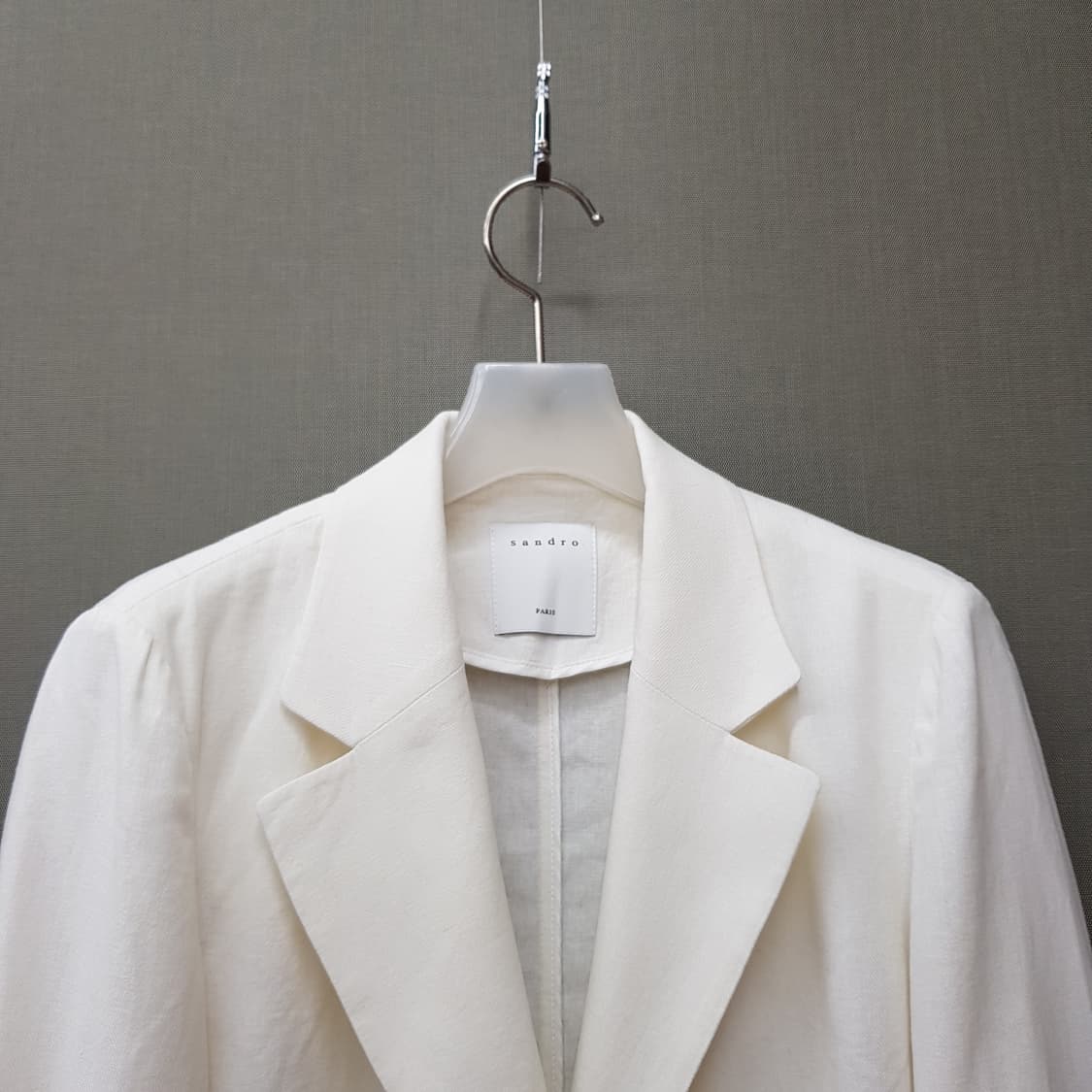 산드로 2021 린넨 크롭 원버튼 자켓 S사이즈 상품이미지3