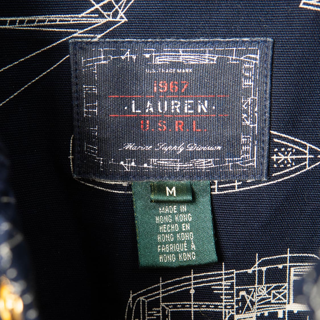 [M] 00s 로렌 USRL 마린 서플라이 디비젼 블루프린트 커버올  상품이미지8