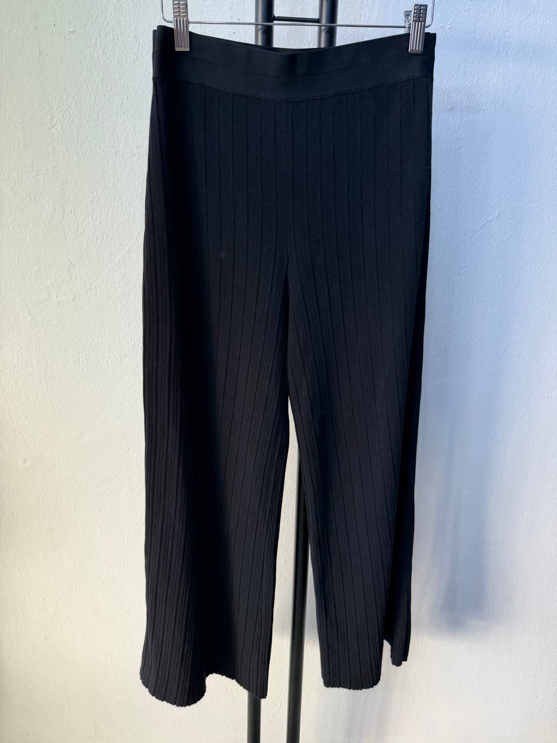 정품) 띠어리 여성 블랙 골지 니트 와이드 팬츠 M 상품이미지1