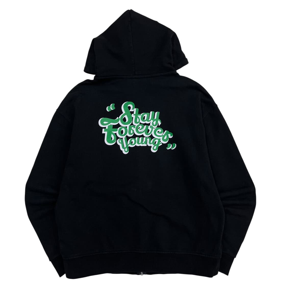 널디 그린로고 블랙 후드집업 M 상품이미지4