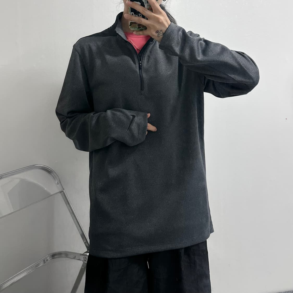 나이키 골프 드라이핏 스우시 반집업 져지 긴팔티 상품이미지2