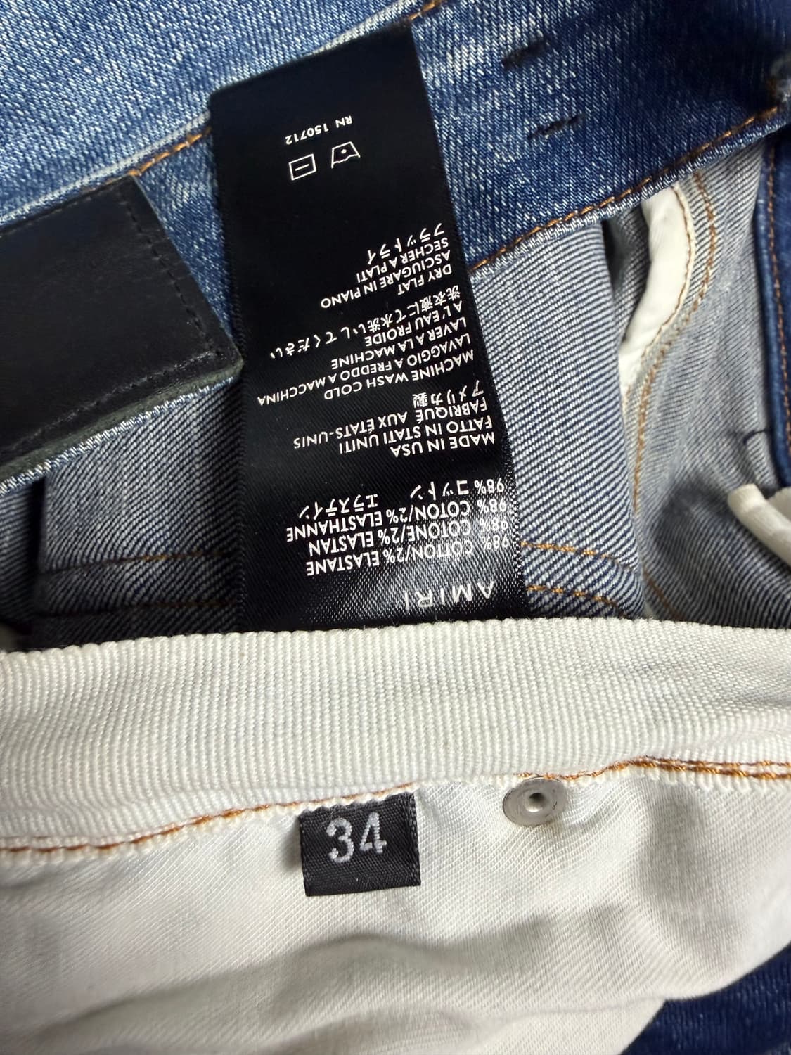 [판매] 아미리(AMIRI) MX1 레더 패치 디스트레스드 진 상품이미지8