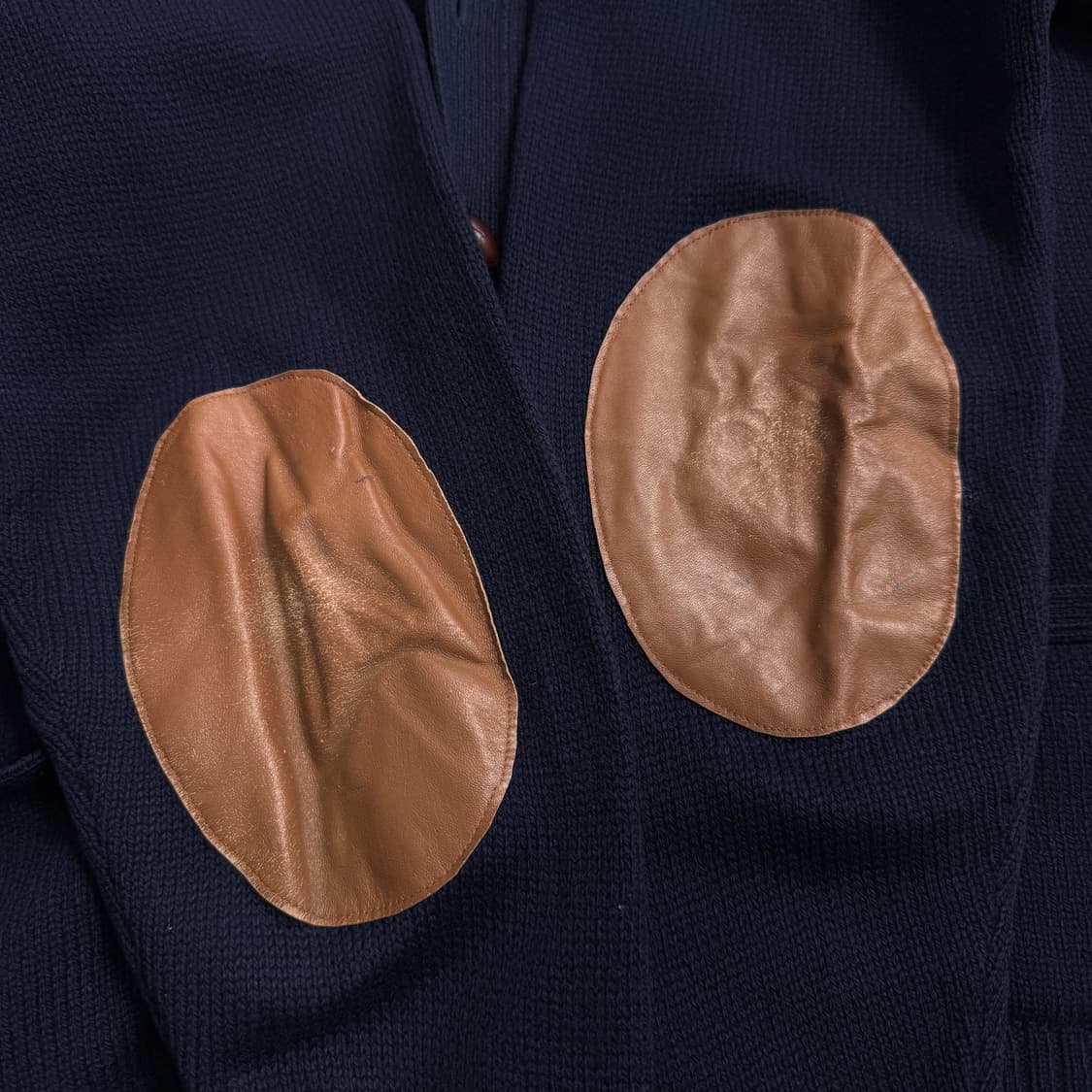 폴로 90s 포니 엘보우 레더 패치 니트 가디건 상품이미지4