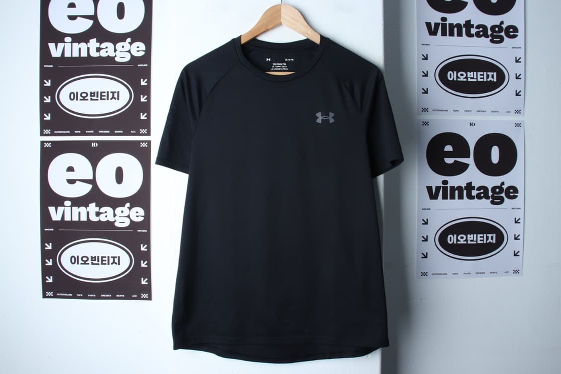 (L-XL) 언더아머 반팔 티셔츠 기능성 나그랑 블랙-H32089 상품이미지2