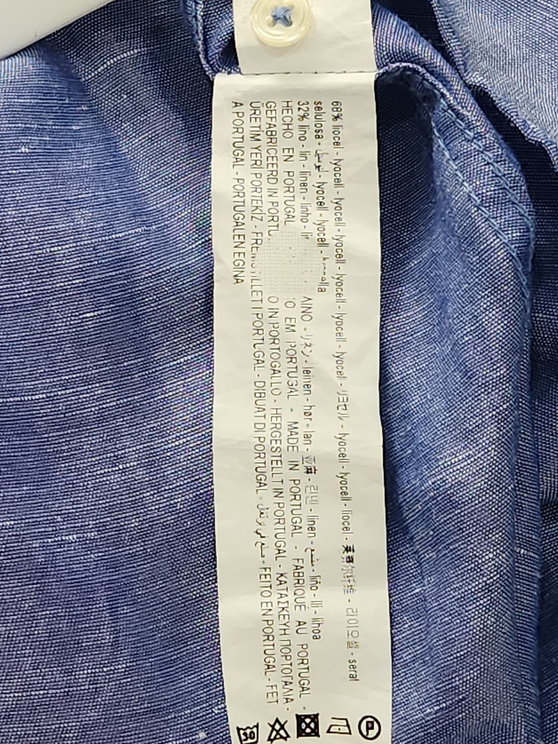 [L] 자라 ZARA 텐셀 린넨 여름 셔츠 블루 남방 상품이미지5