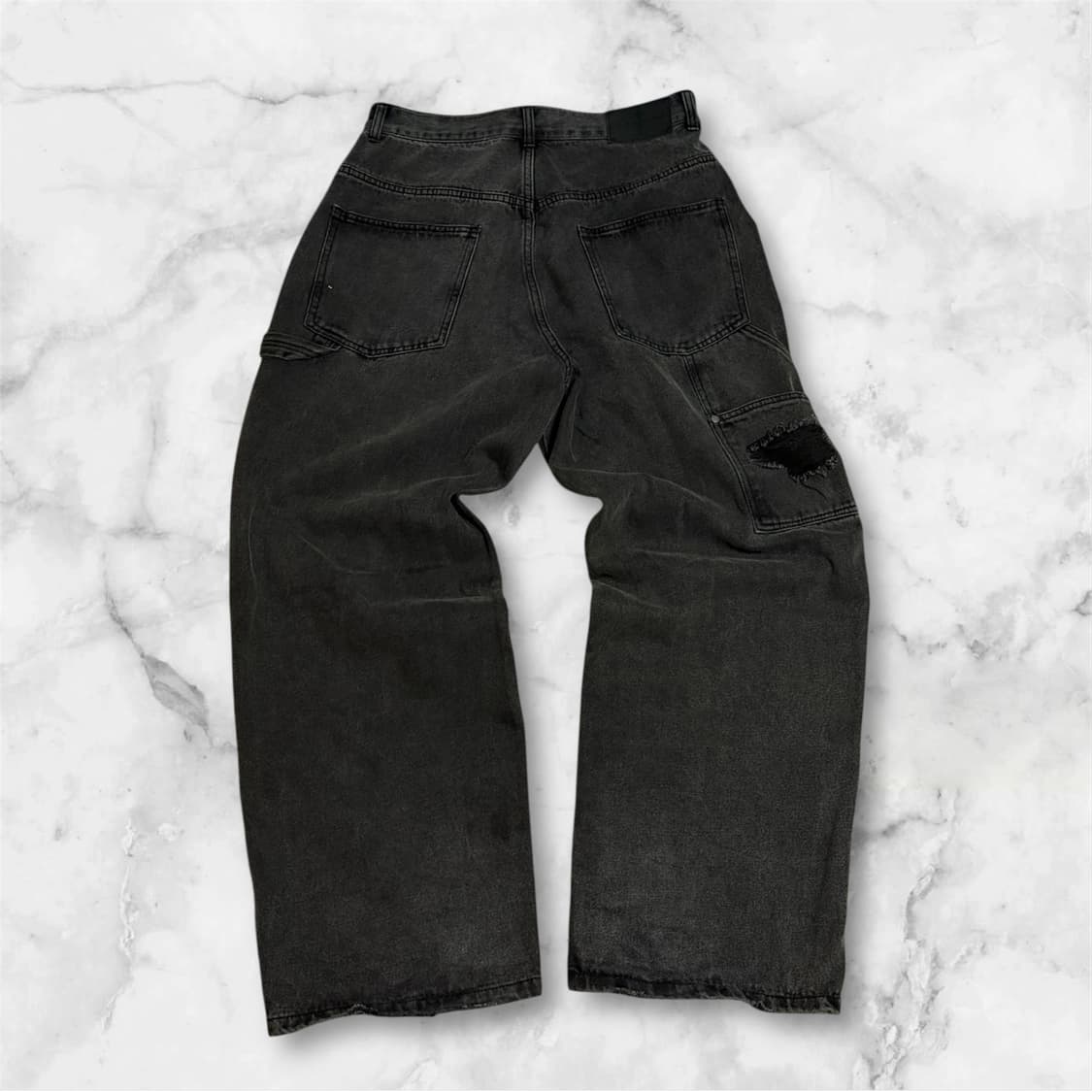 낫포너드 데미지 더블니 데님팬츠 상품이미지4
