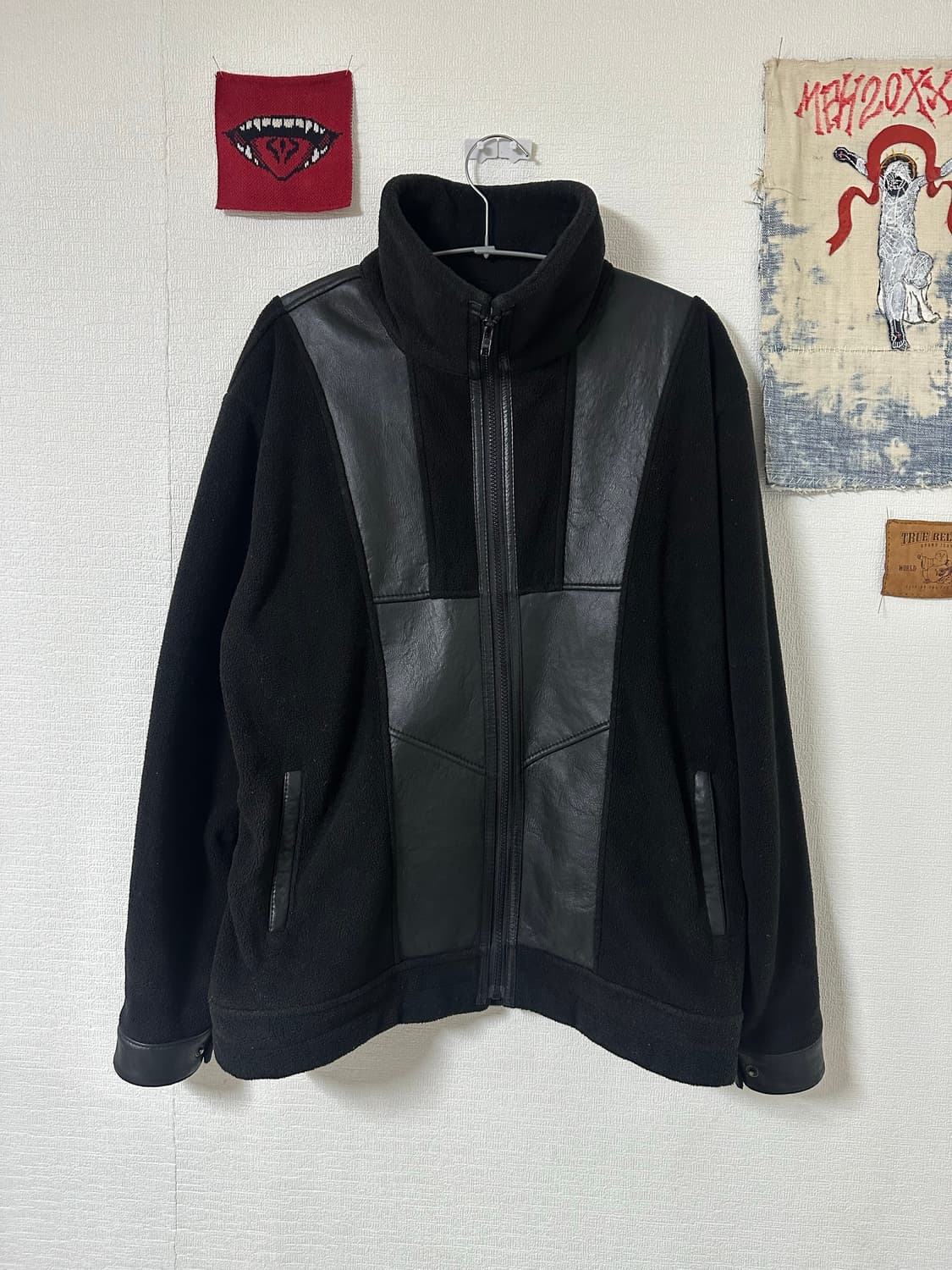 NZ lambskin 뉴질랜드 슬링크스킨 플리스 하이넥 레더자켓 상품이미지1