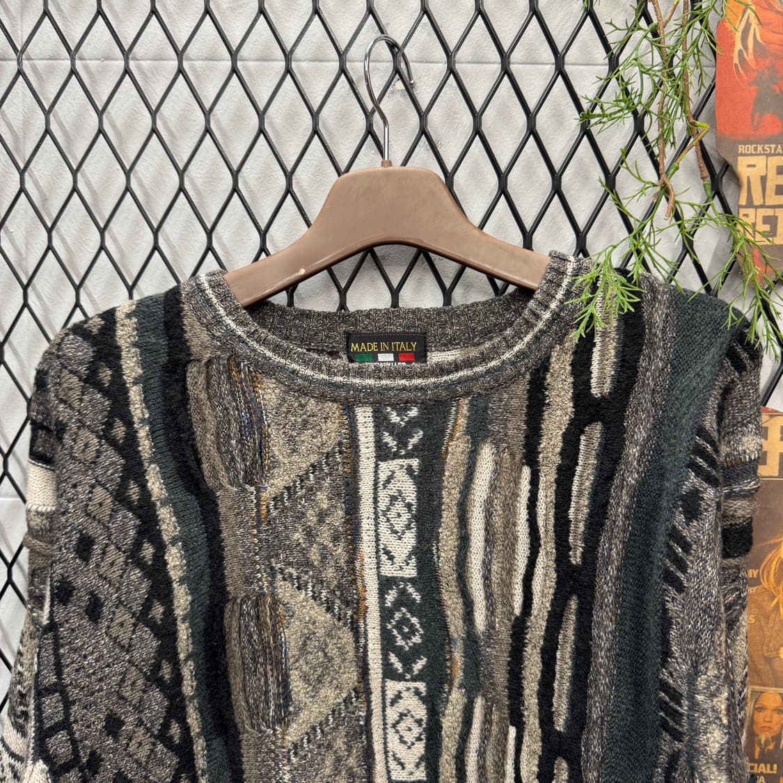 90s ITA VINTAGE 3D 케이블 울 니트 멀티컬러 상품이미지3