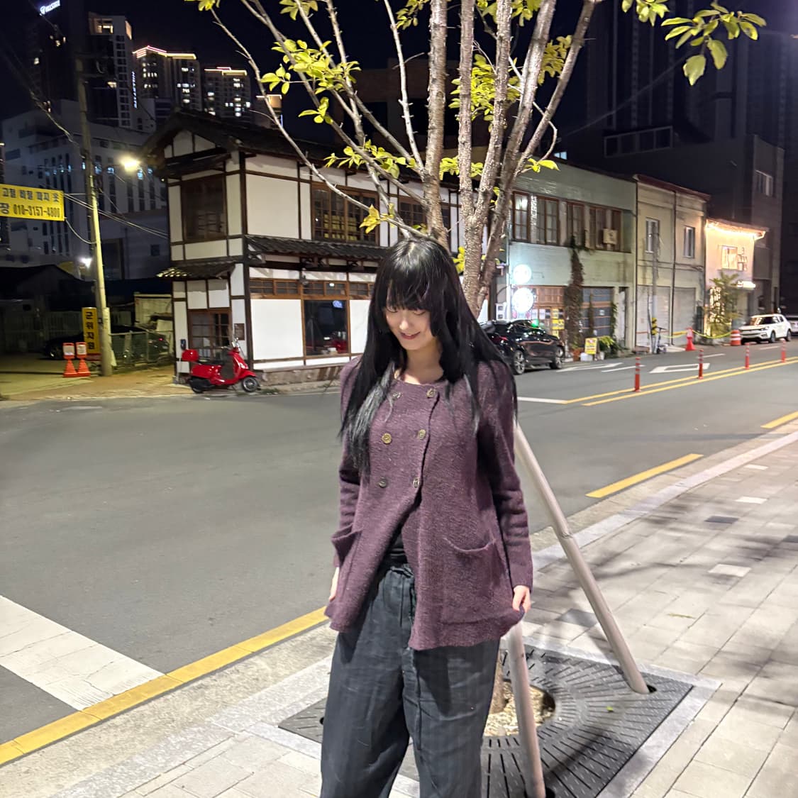 와이즈 포 리빙 요지야마모토 더블 브레스티드 바이올렛 가디건 상품이미지1