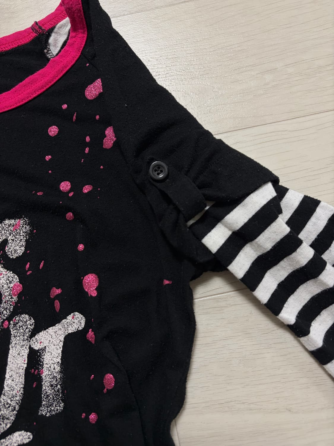 펑크 핫핑크 레이어드 티셔츠 상품이미지3