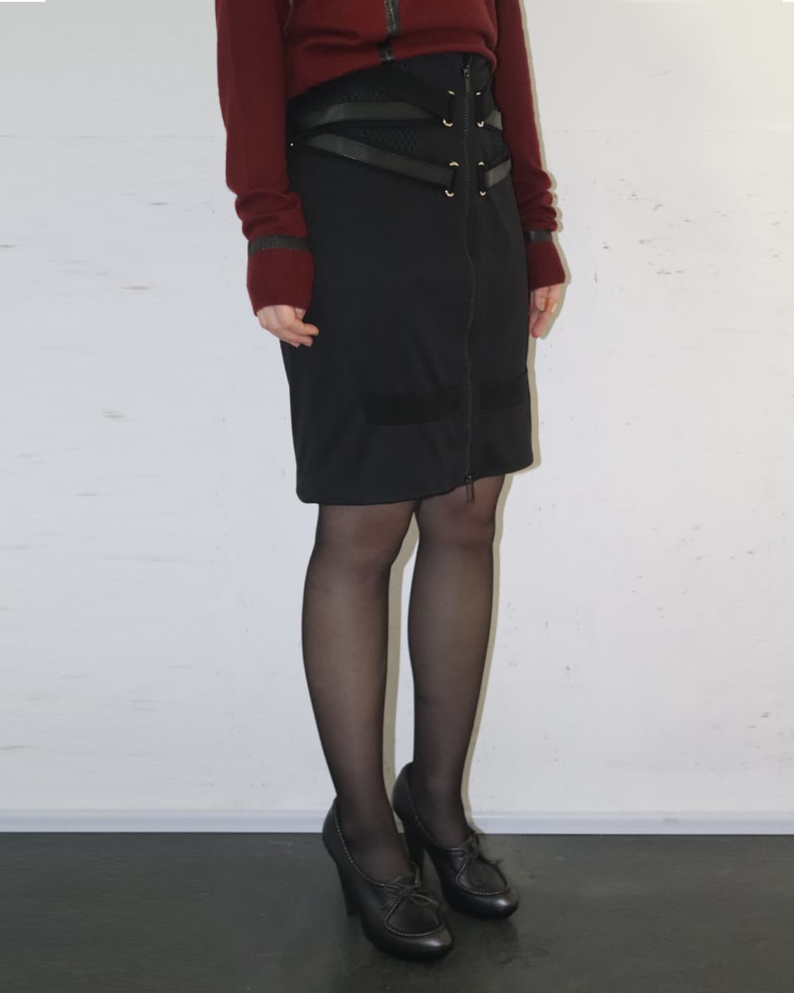 구찌 by 프리다 지아니니 10SS 스트랩 디테일 메쉬 패널 스커트 상품이미지2