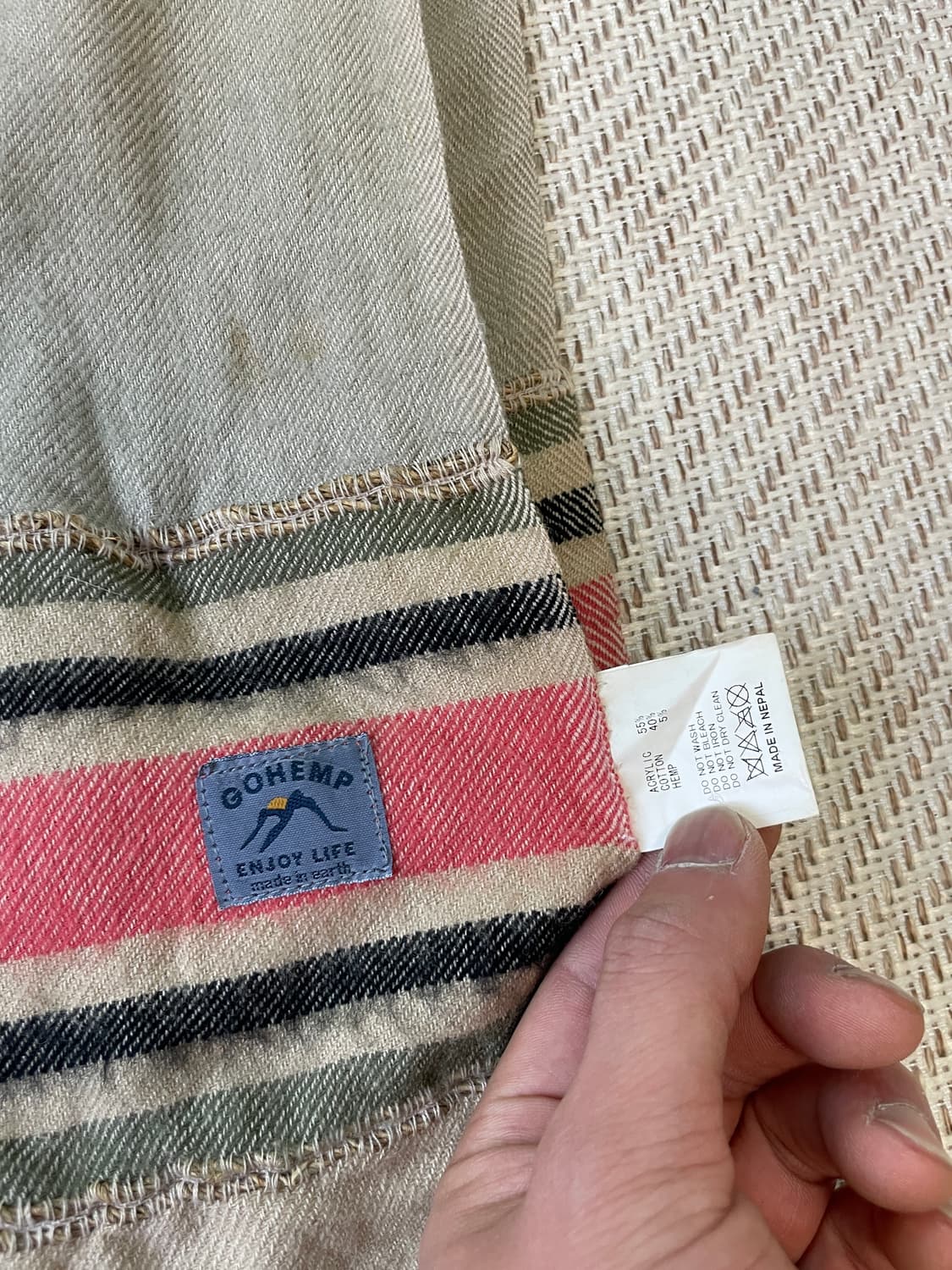 네이티브아메리칸 핸드우븐 판초 러그 J03470 상품이미지3