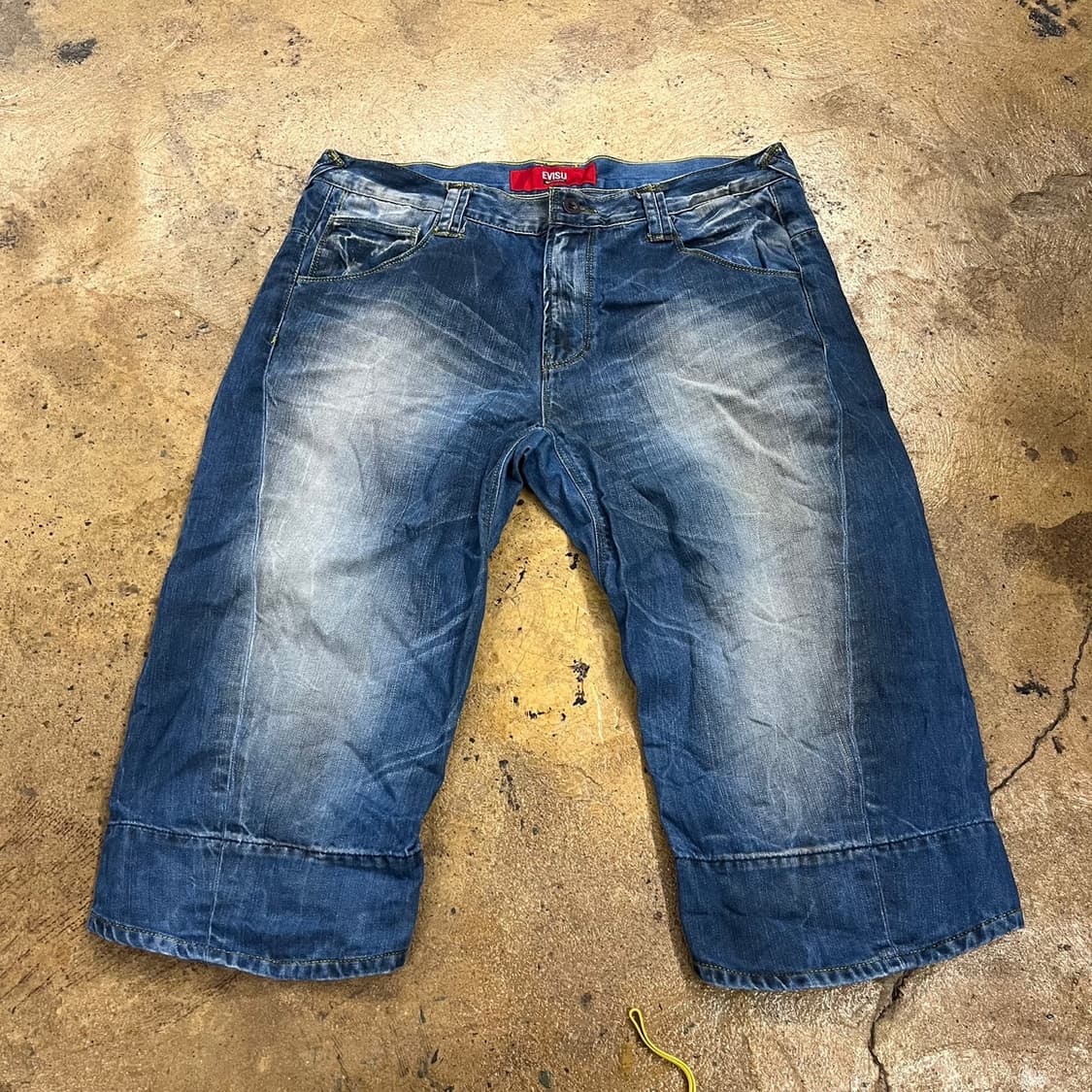 [정품/34] Evisu 에비수 빅로고 데님 버뮤다 팬츠 b16 상품이미지2