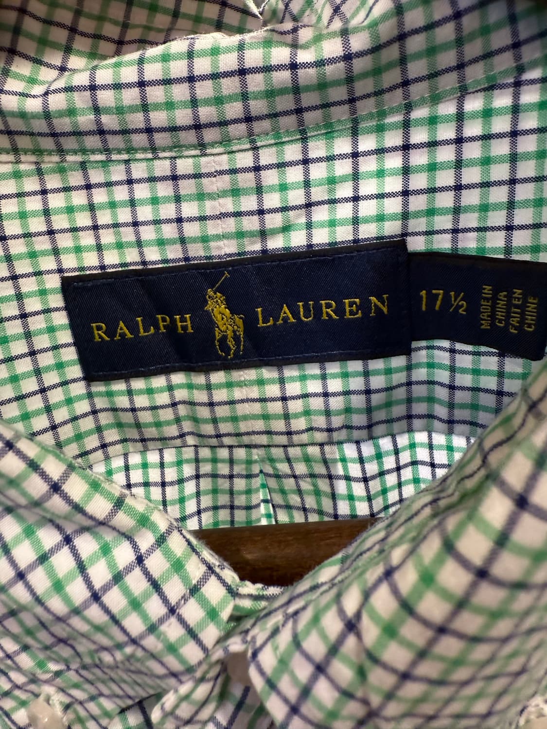 폴로 랄프로렌 네이비포니 그린 체크셔츠 상품이미지2