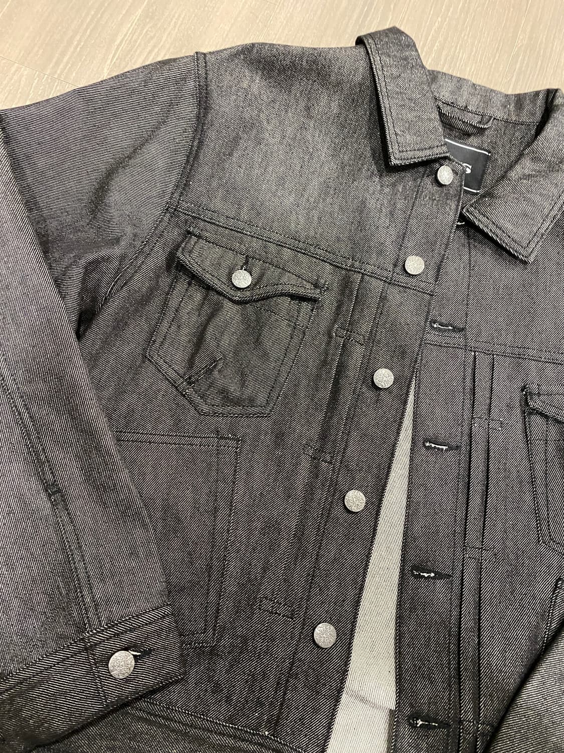 아이돈워너셀 블랙 데님자켓 사이즈1 상품이미지5