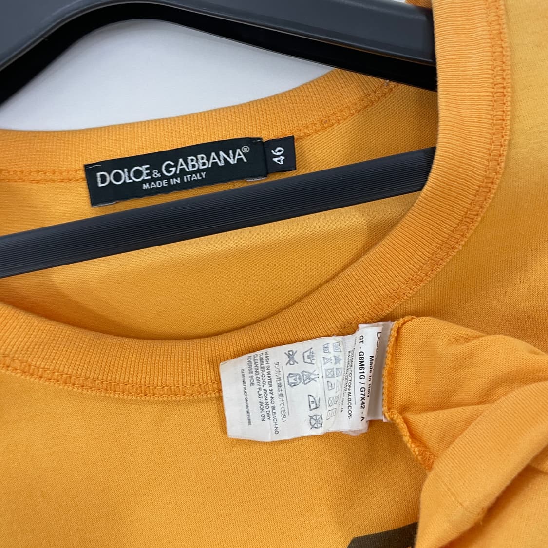 돌체앤가바나 공용L 이탈리아 calcio 축구 옐로우 반팔 티셔츠 상품이미지4