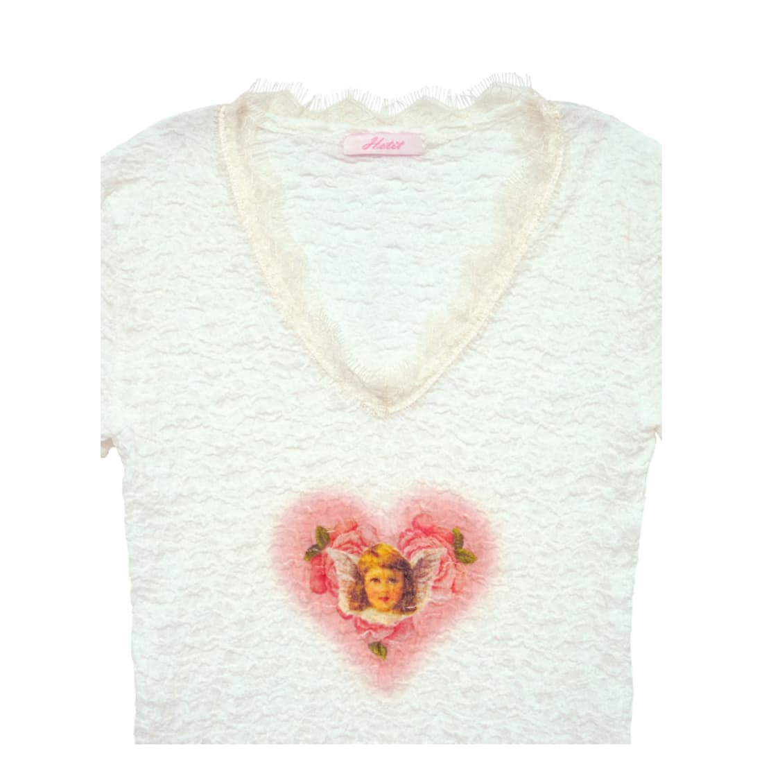 hetit Rose Heart Angel T-shirt 상품이미지2