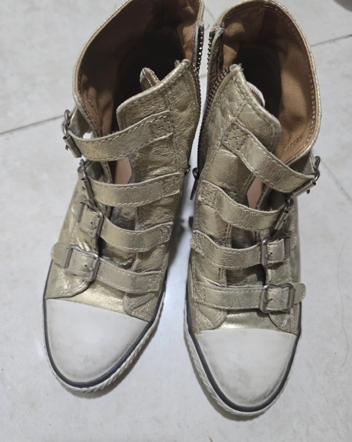 아쉬 웨지힐 스니커즈 골드 메탈 상품이미지5