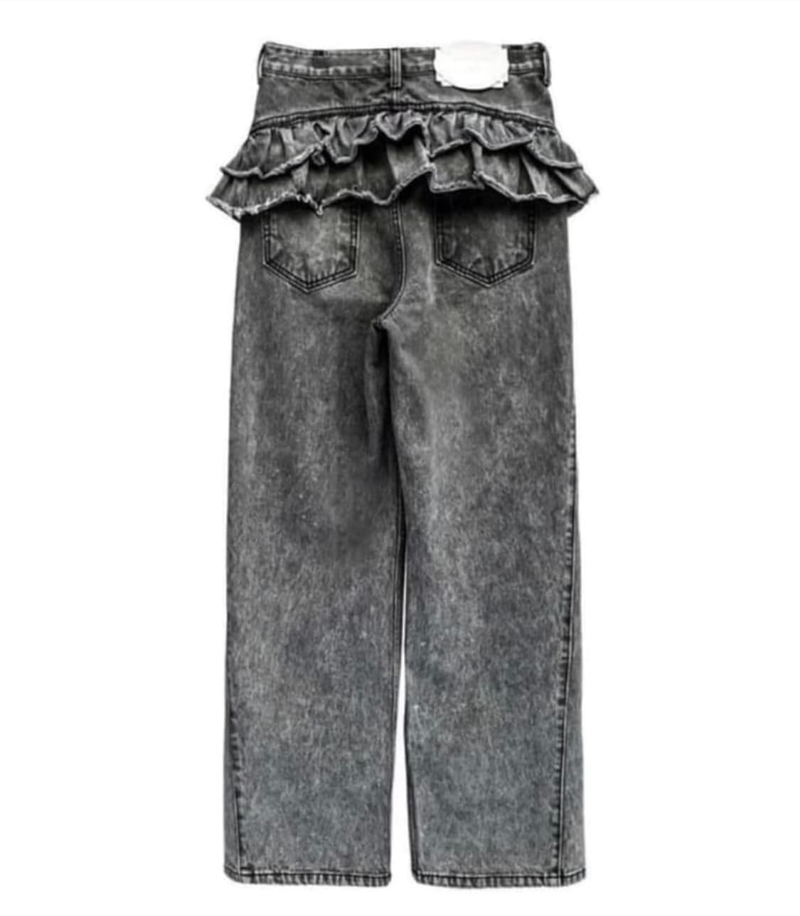 울리카 프릴 흑청 데님 상품이미지1