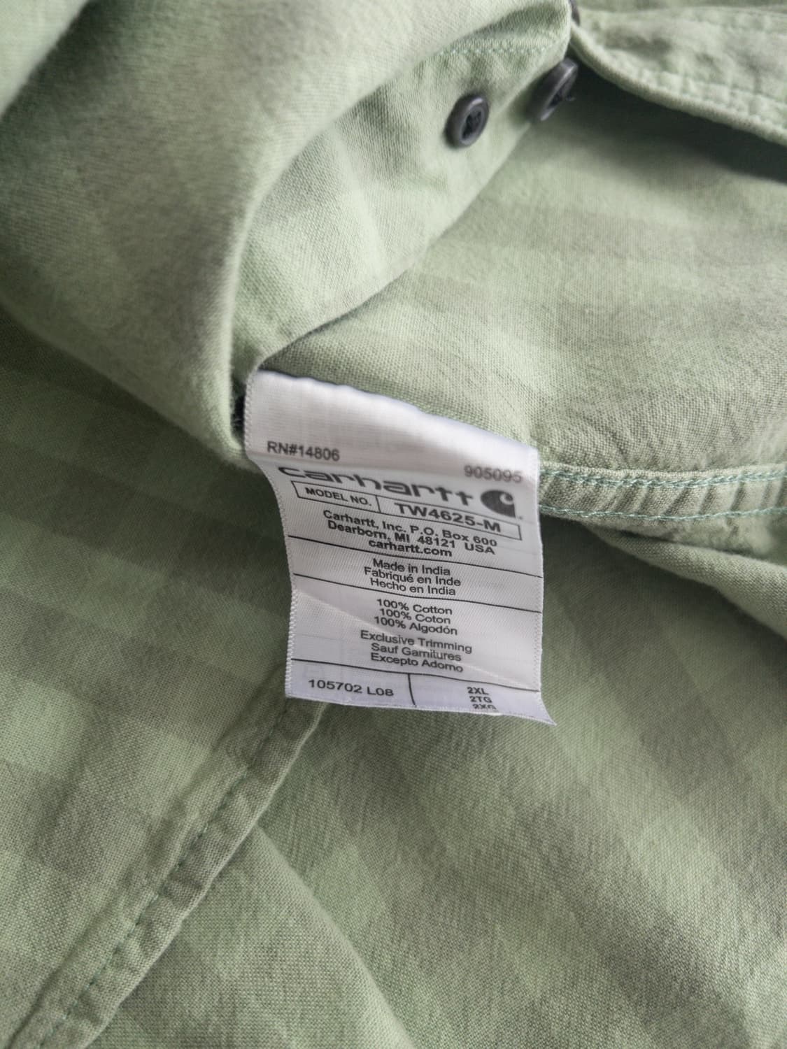(CS-09) 칼하트 투포켓 체크 반팔셔츠 2XL 상품이미지6