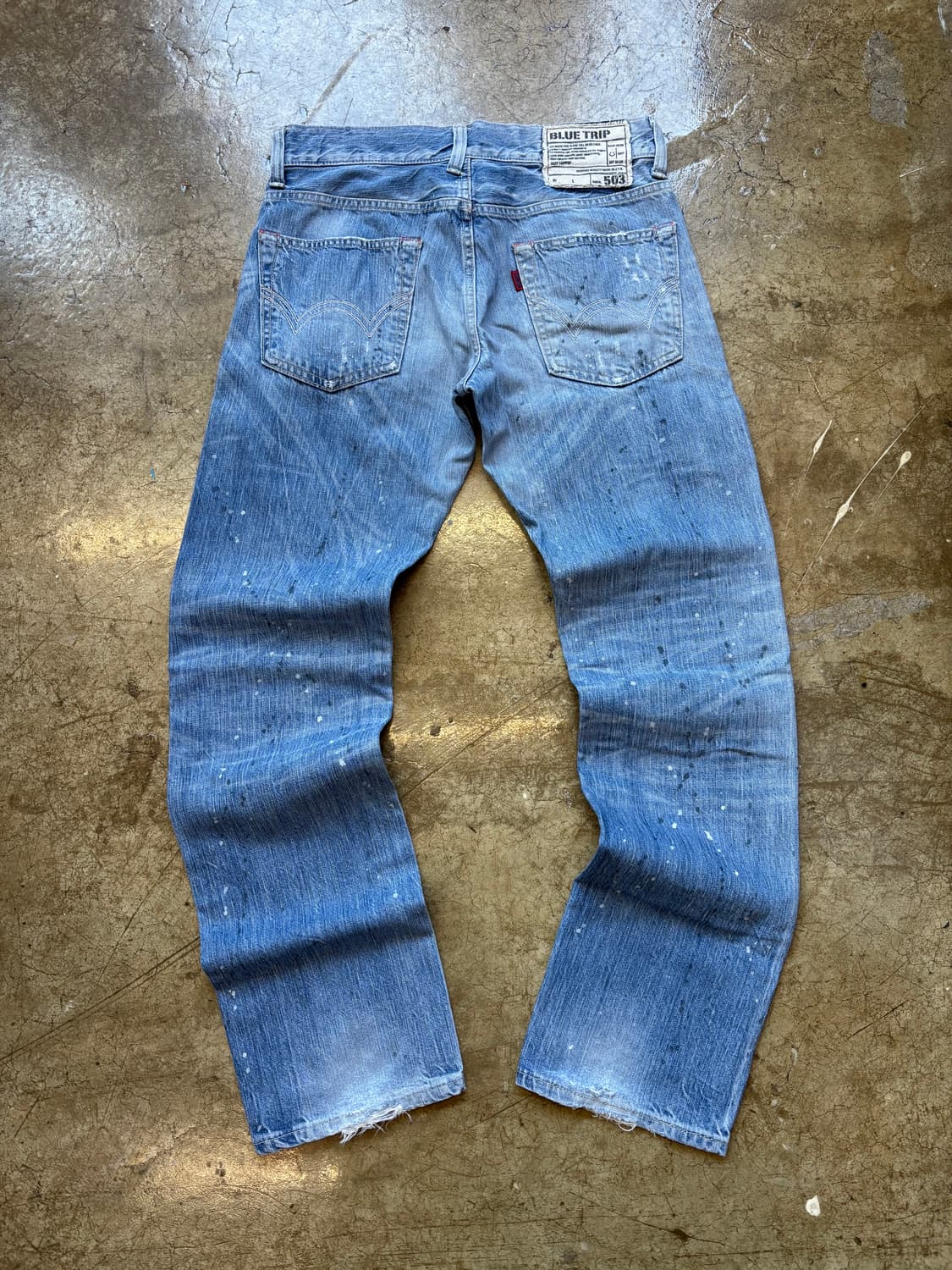 Edwin 블루 트립 데미지 페인팅 데님 상품이미지6