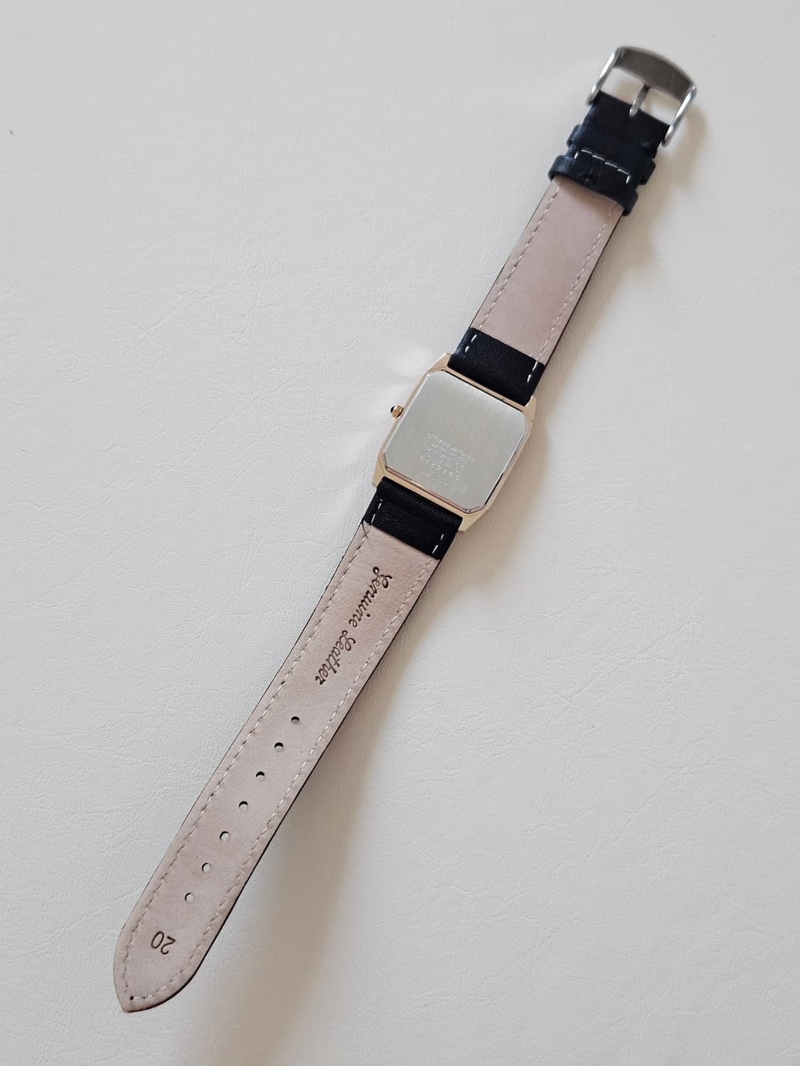 빈티지 시티즌 쿼츠 사각 드레스 금장 가죽 시계 상품이미지6