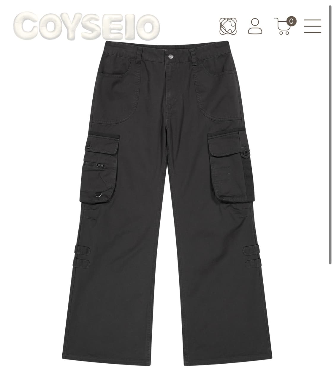 코이세이오 BIG POCKET CARGO PANTS CHARCOAL 상품이미지1