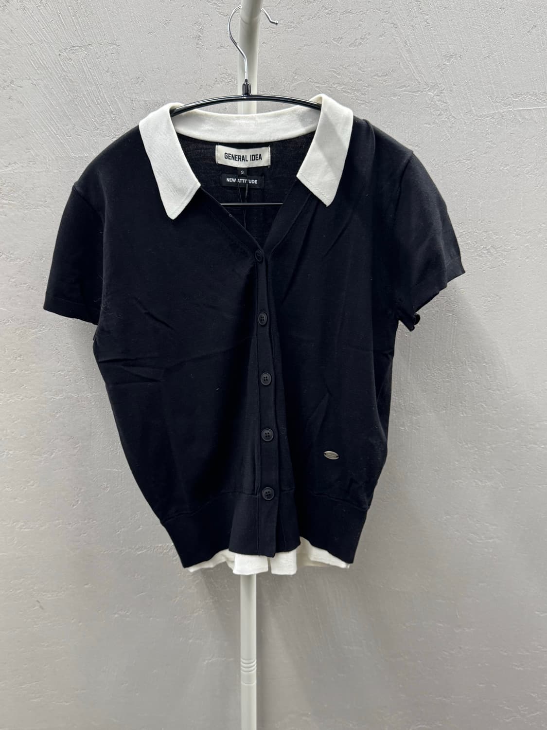 General Idea 템플 카라 가디건 블랙 S 상품이미지2