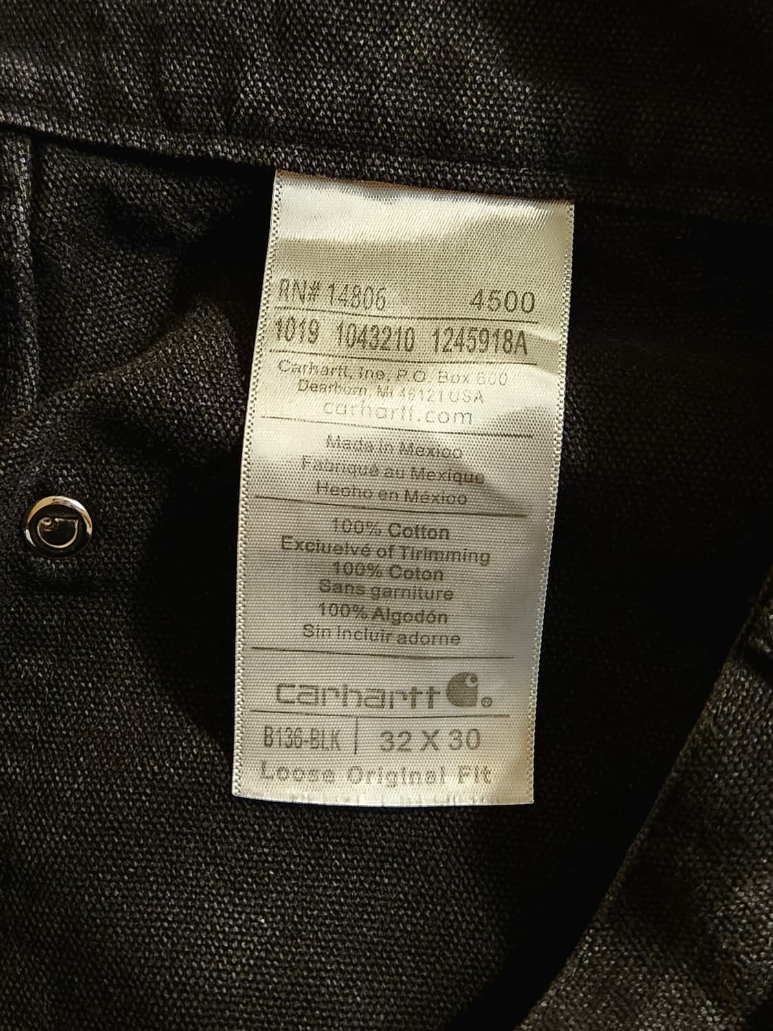 칼하트 b136 블랙 32x30 상품이미지5