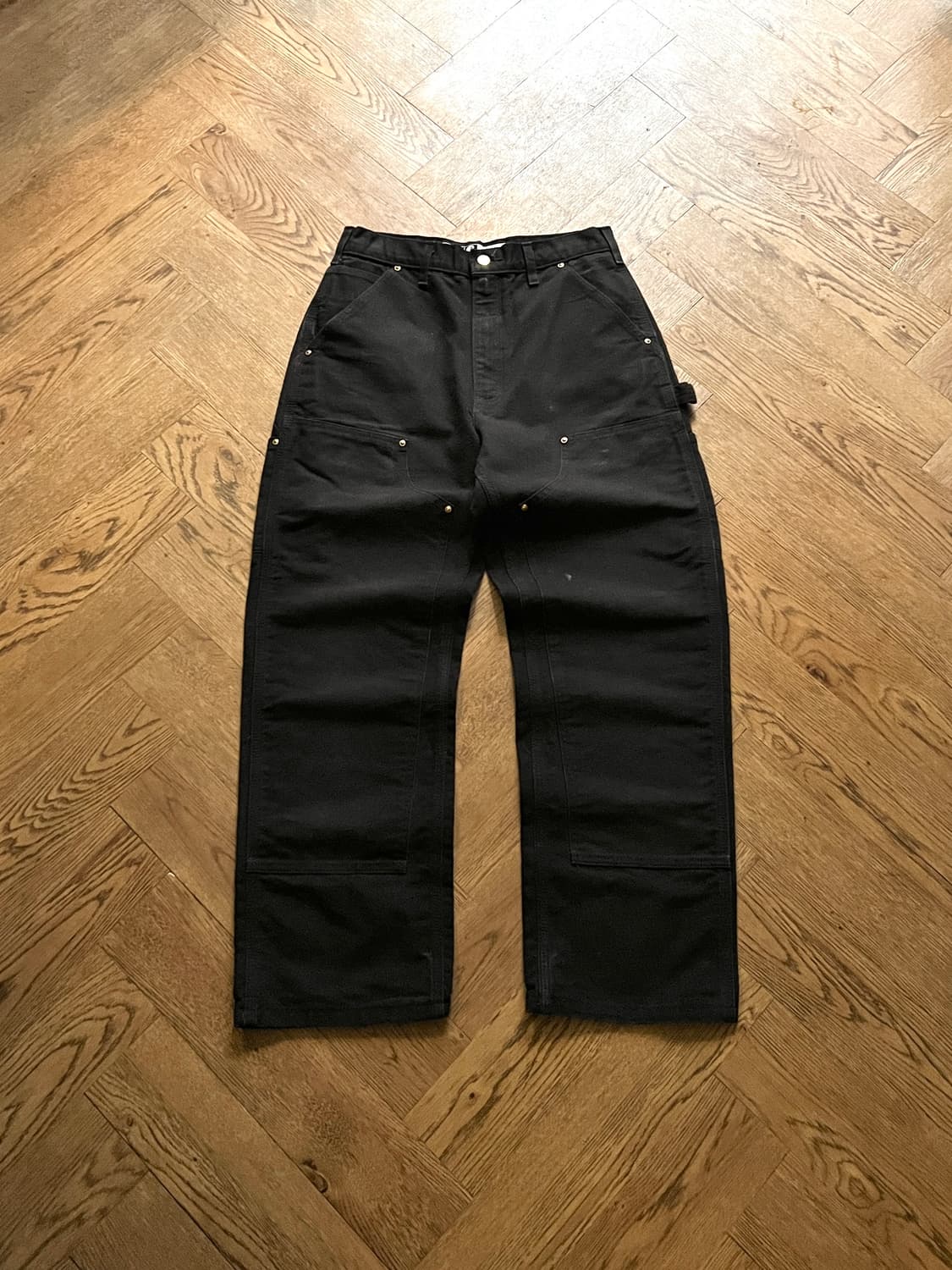 [30]칼하트 Made in USA 블랙 더블니 워크 팬츠 상품이미지1