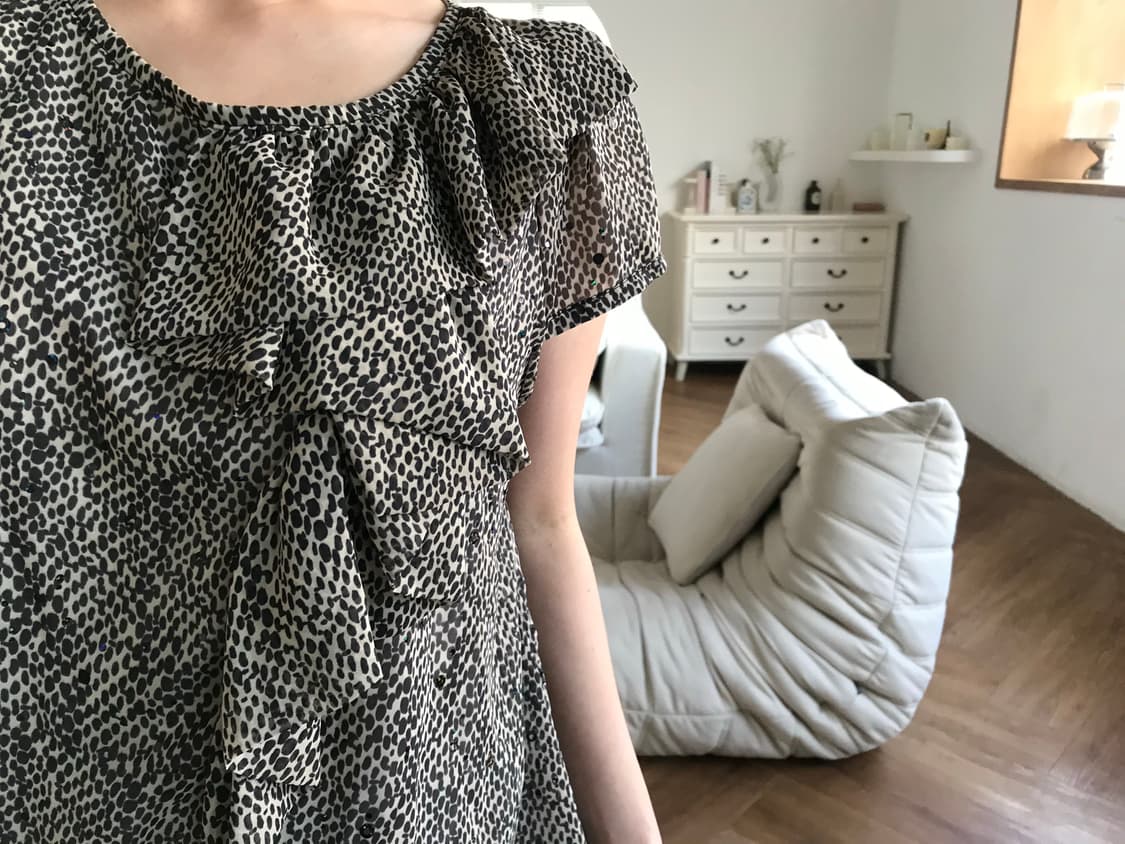 vintage pattern ruffle one-piece  상품이미지4