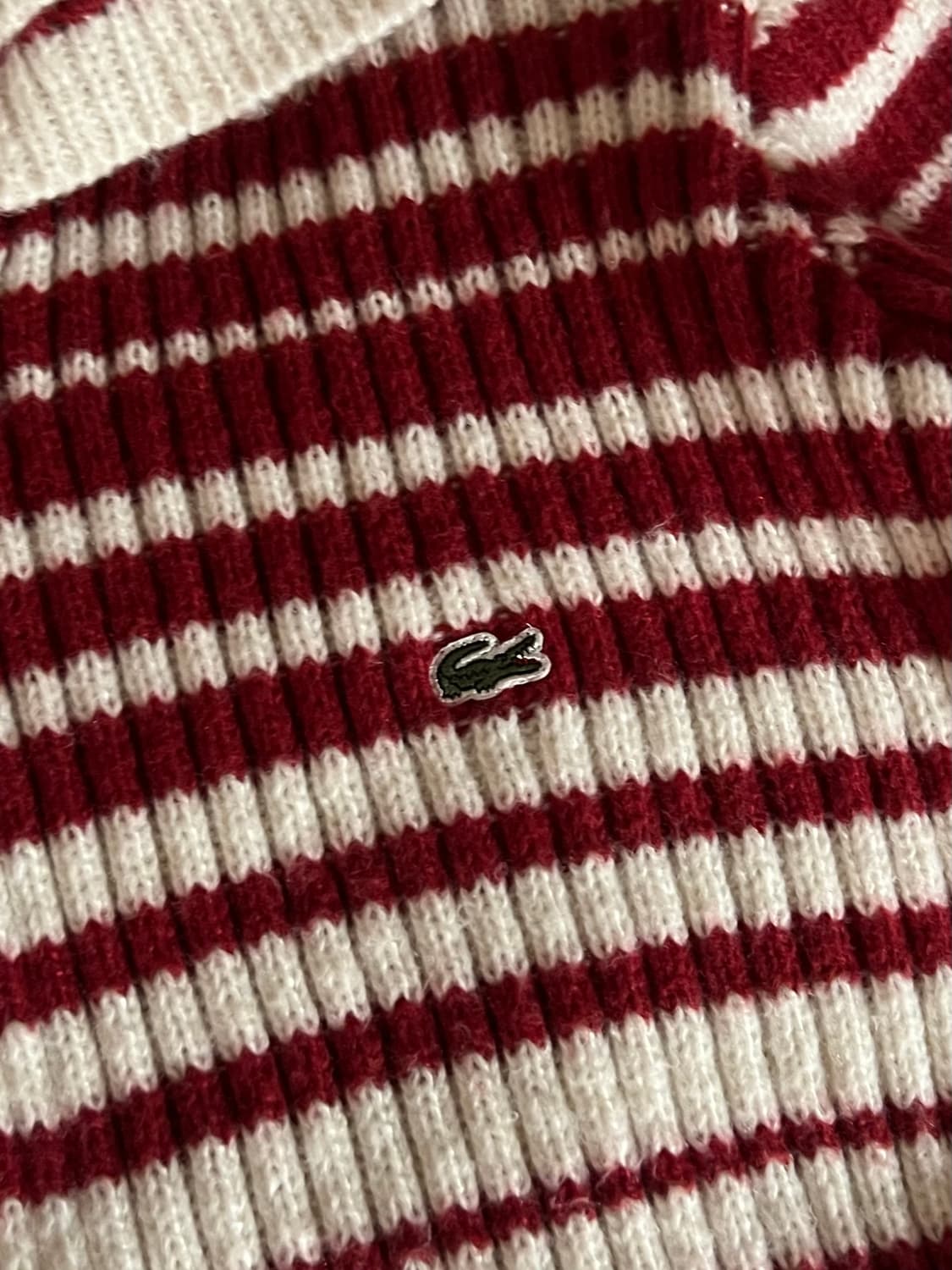라코스테 레드 스트라이프 니트 후드집업 상품이미지2
