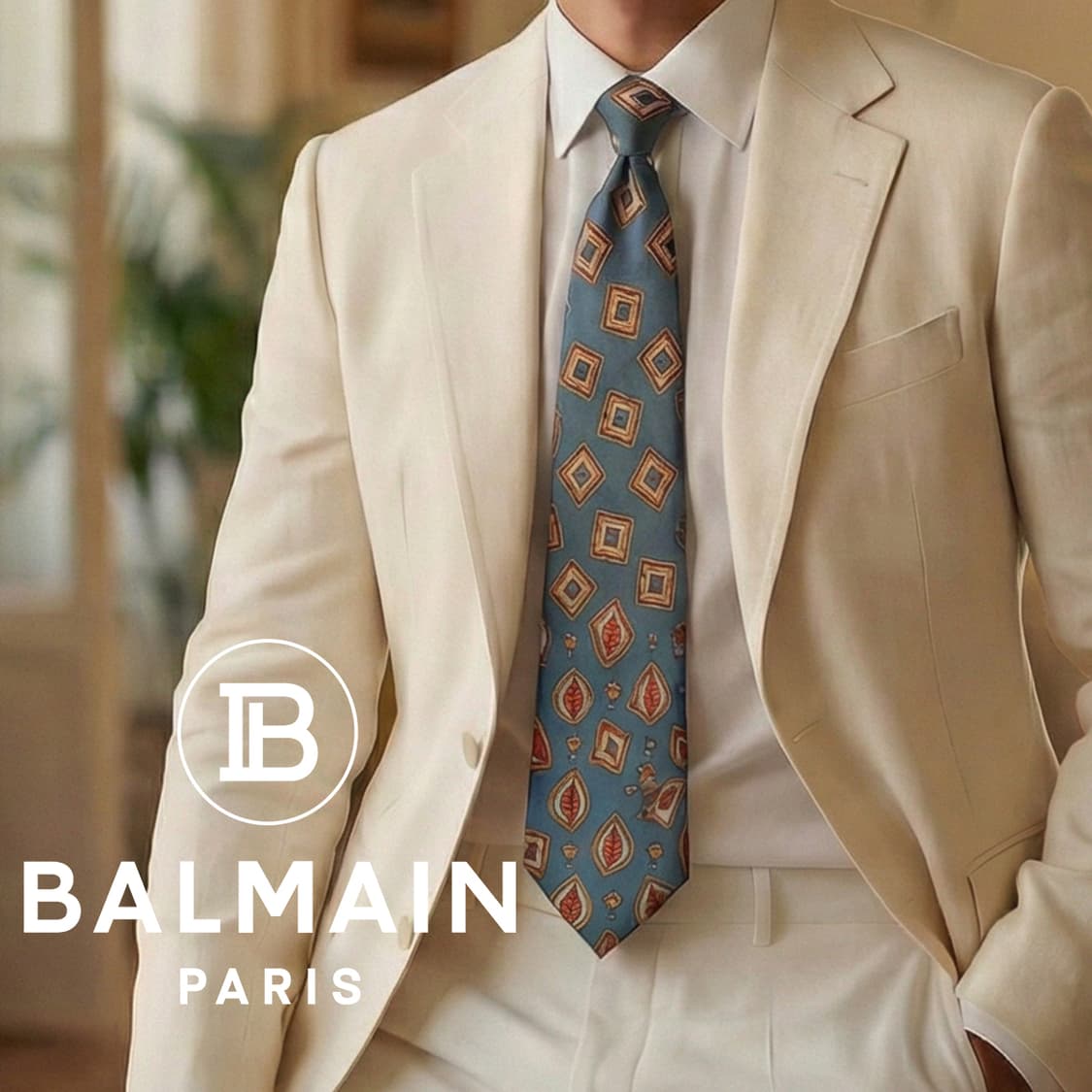 발망 실크 그린 패턴 넥타이 9.7cm B등급 A19502
 상품이미지1