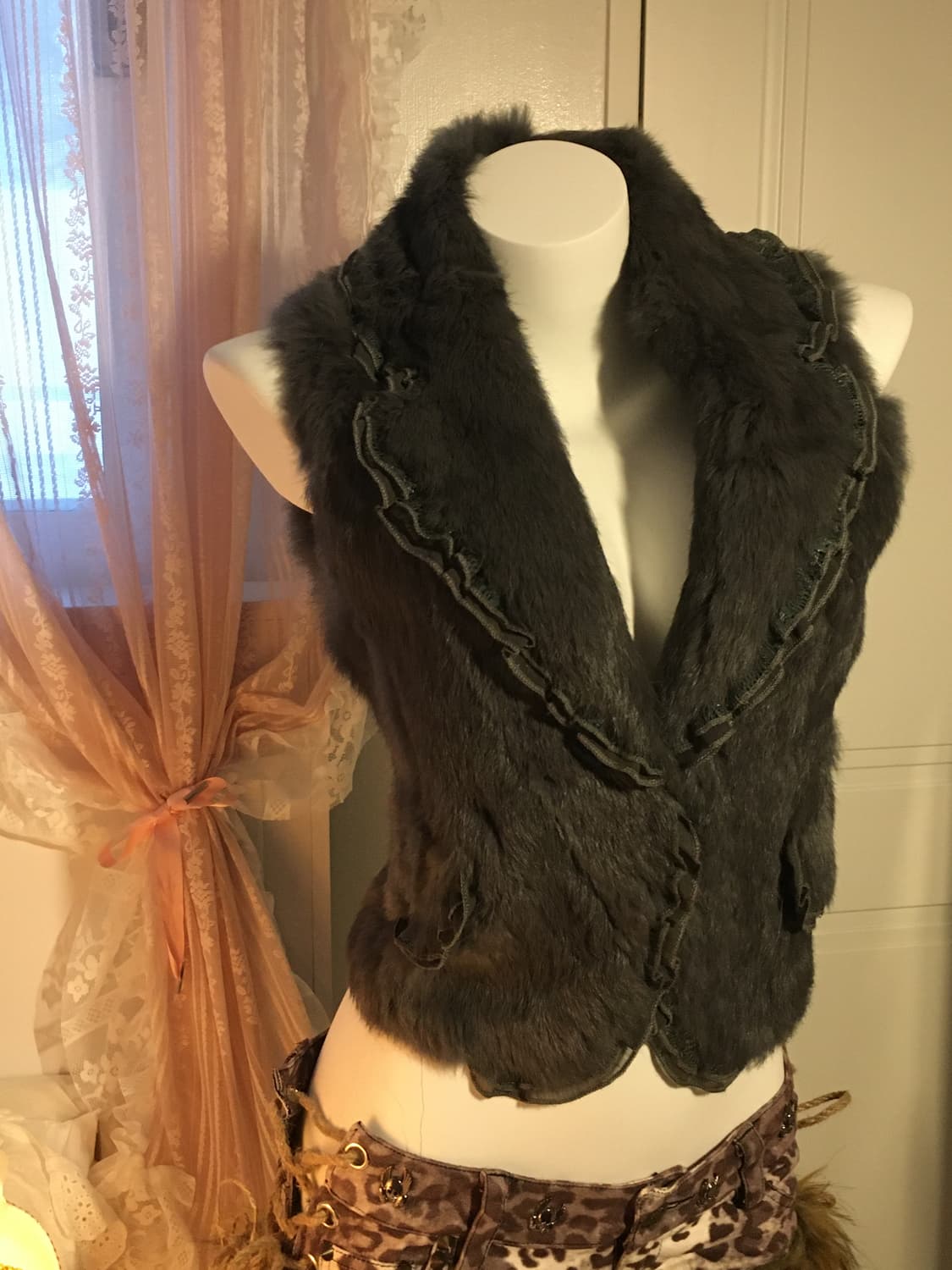 래빗 퍼 베스트 상품이미지2