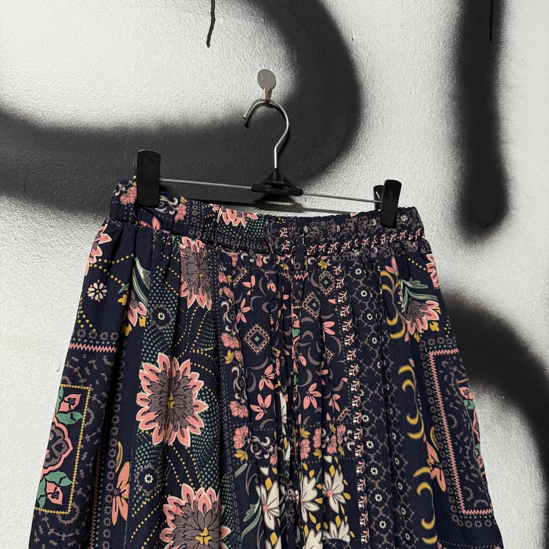 VTG 빈티지 히피 모리 에스닉 멀티 패턴 플레어 롱 스커트 상품이미지3