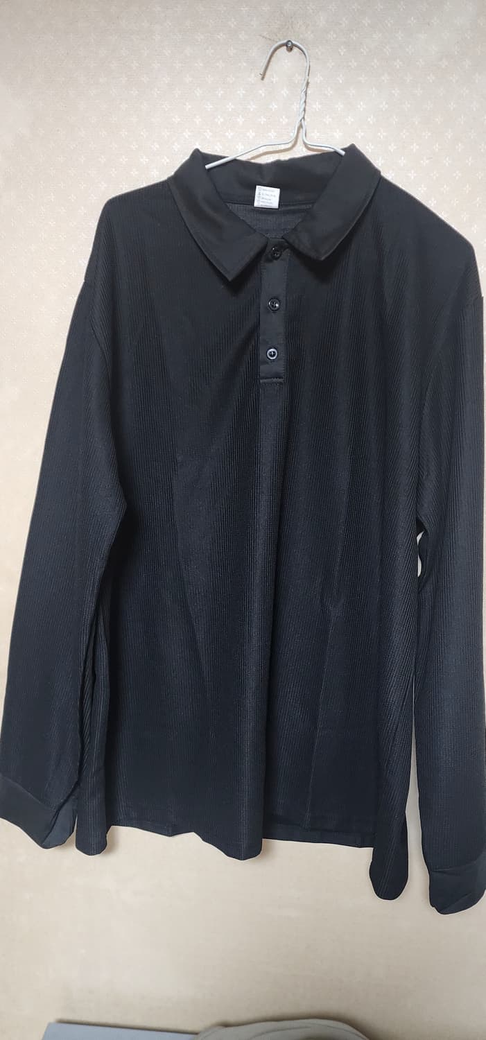 남성 카라긴팔티셔츠110 블랙 새급 상품이미지1