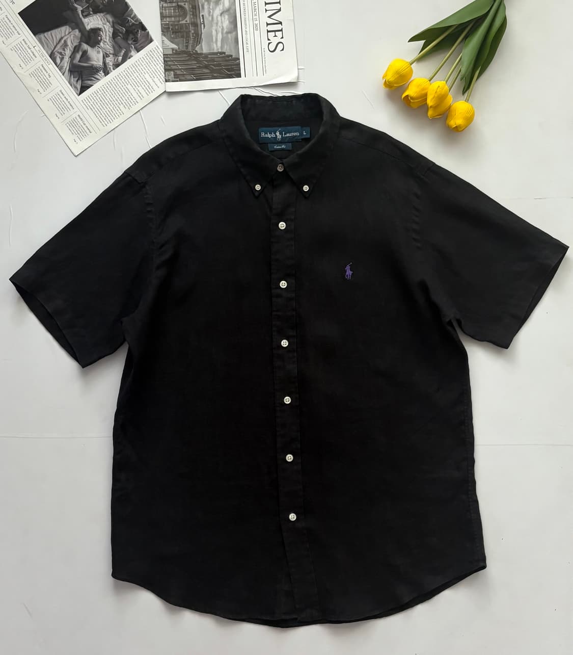 Polo 폴로랄프로렌 블랙 린넨 셔츠 상품이미지2