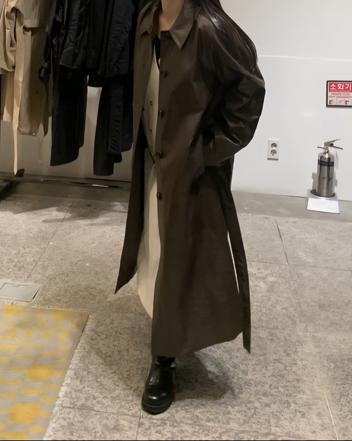 Women Vegan Leather Trench Coat 상품이미지5
