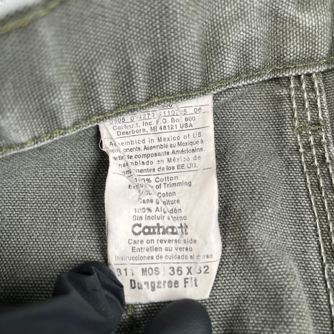 빈티지 칼하트 모스그린 싱글니 카펜터 팬츠 B11MOS 상품이미지4