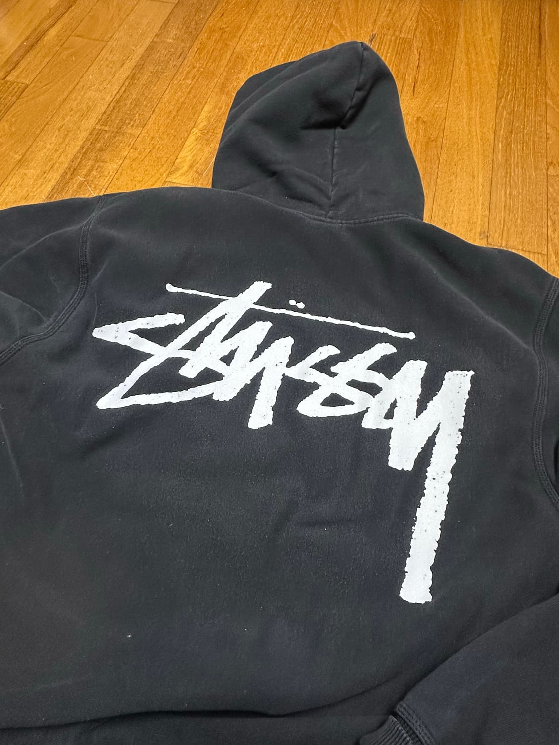 스투시 빅 스탁 후드 블랙 XL 상품이미지3