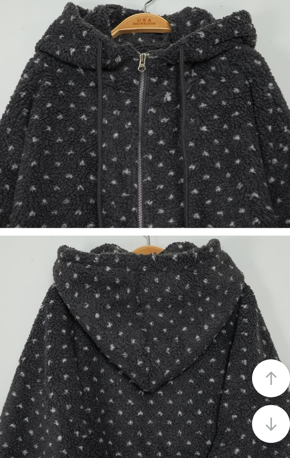 하트 도트 양털 뽀글이 덤블 후드집업 상품이미지7