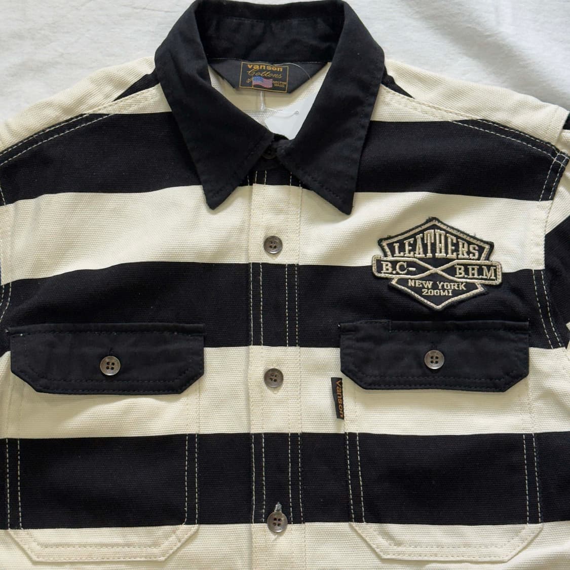 벤슨 레더 스트라이프 워크자켓 상품이미지2