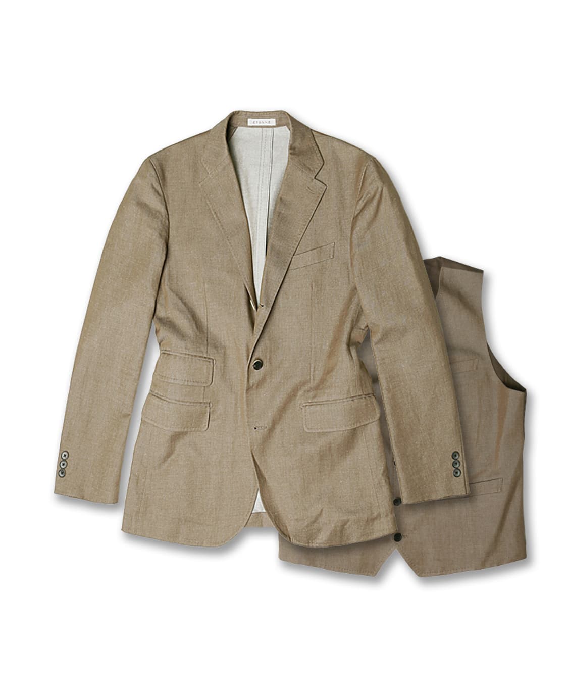 에토네 [Etonne] 린넨 코튼 레오마스터 베이지 자켓 & 조끼 베스트 상품이미지1
