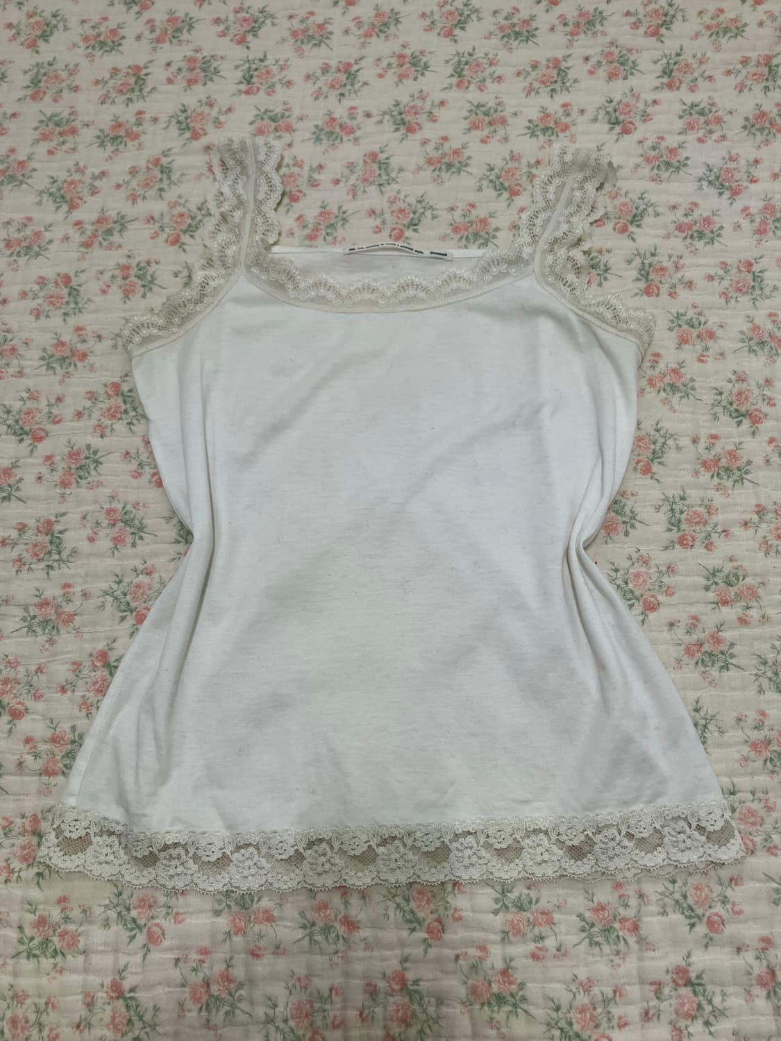 빈티지 화이트 레이스 나시 1112 모리걸 y2k 스트릿 갸루 펑키 일본 상품이미지4