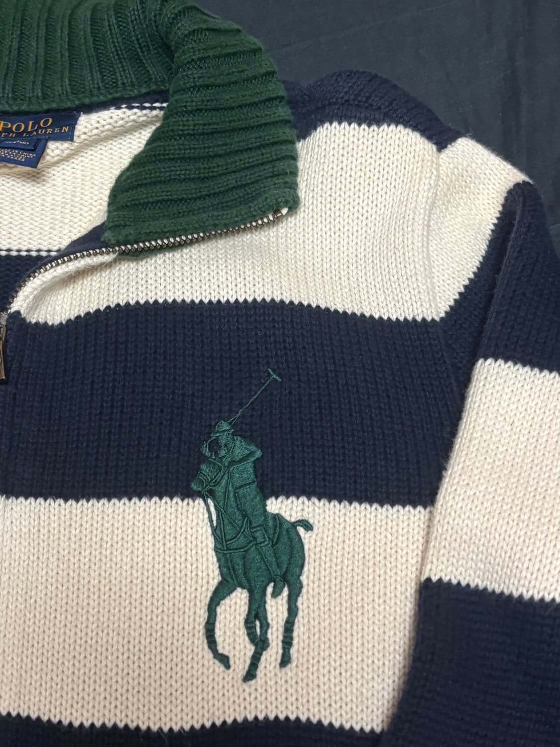 Polo 폴로 랄프로렌 빅포니 스트라이프 니트집업 상품이미지6