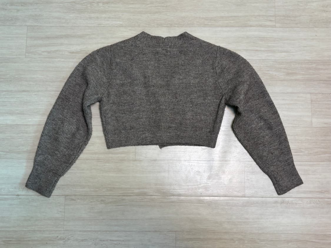 브라운 크롭 가디건 상품이미지2