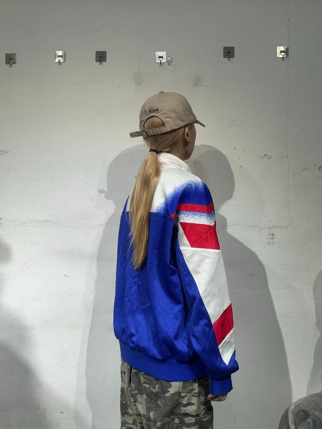 미즈노 블루 화이트 올드스쿨 힙합 트랙탑 져지 L 상품이미지3