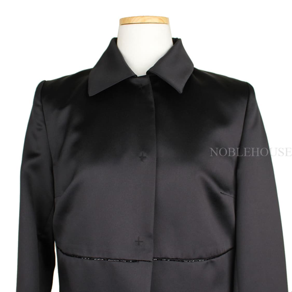 타하리 블랙 새틴 비즈장식 간절기 롱코트(6) 상품이미지6